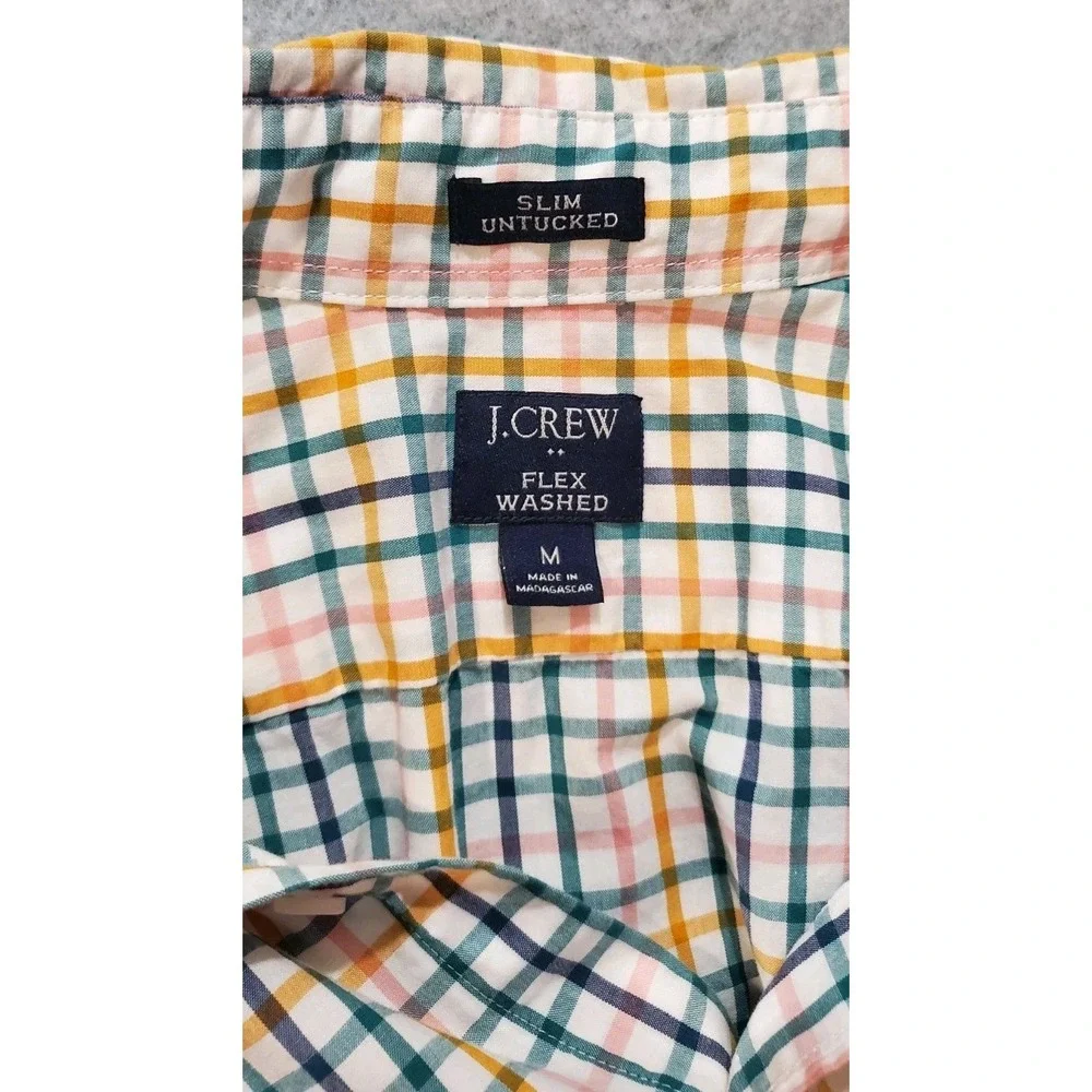 Lot of 2 J. Crew Plaid Button Down Shirts Medium Classic‎ / Slim Untucked